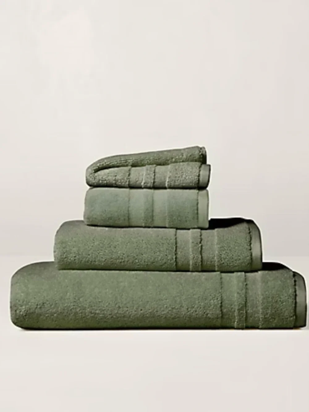Lauren Ralph Lauren 4 pc Classic Plush Bath Towel Set - Sage Green Retail $110